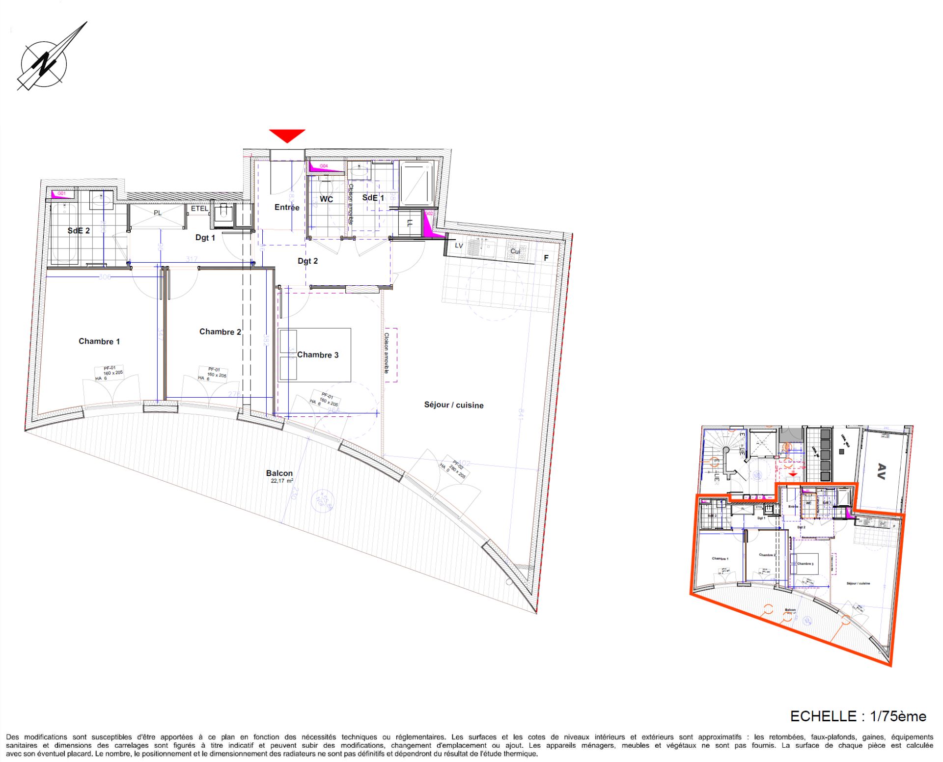 Appartement neuf Appartement 4 pièces 83,11m2 avec balcon terrasse de 22m2