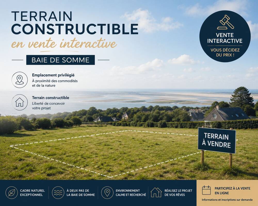 Terrain constructible Baie de  Somme